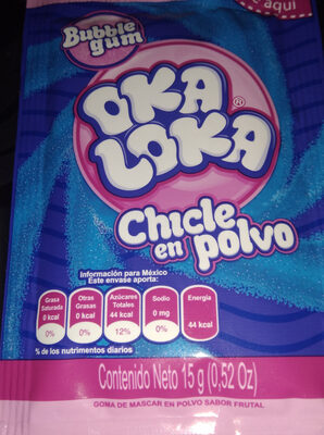 OKA LOKA CHICLE EN POLVO FRUTI FRUTI X 12 GR