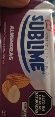 SUBLIME ALMENDRAS X 50 GR