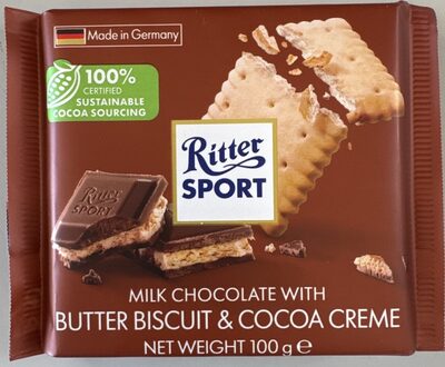 RITTER CHOCOLATE RELLENO CON GALLETA X 100GR