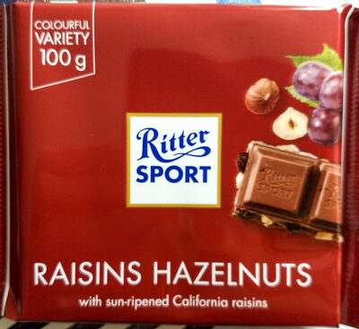 RITTER CHOCOLATE CON AVELLANAS Y PASAS